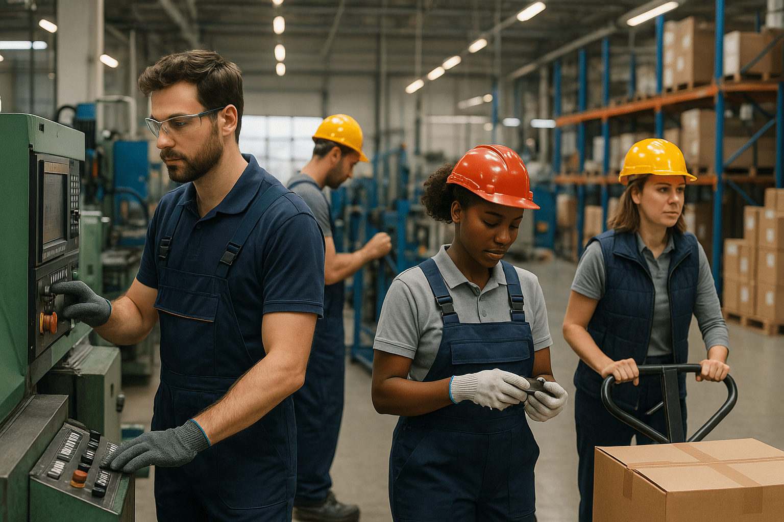 Fizikai munkalehetőségek szakértő és betanított dolgozókkal modern üzemben.